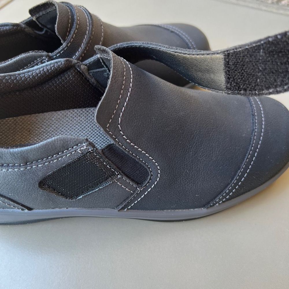 Orthofeet 813 Solerno Casual Orthotic Slip On Shoes Womens 7 Black Leather - Picture 12 of 13